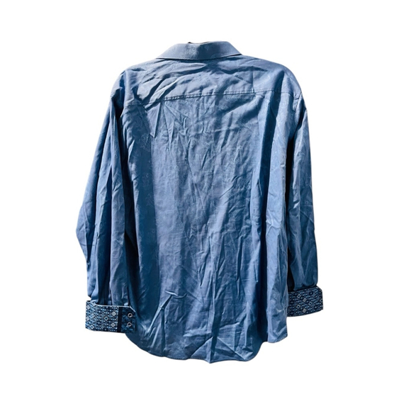 Robert Graham Paisley Blue Roll Flip Cuff Button Down Shirt Size XL Long Sleeve - Picture 5 of 6